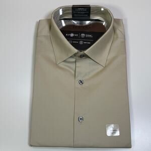 Alfani Men's Slim-Fit Temp Regulating Dress Shirt, brown rice 16-16.5 34-35 $65